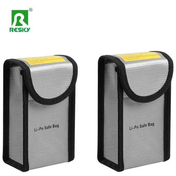 Red Black Silver Fireproof RC Lithium Battery Pack Safe Storage Bag 46x95x115mm