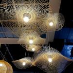 Bamboo woven lotus leaf Pendant Lights Natural Rattan Wicker Chandeliers(WH-WP