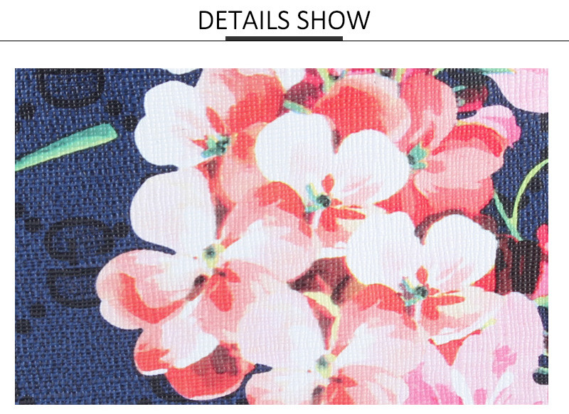 Waterproof Floral Printed Canvas Custom Cosmetic Bag
