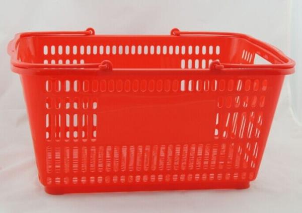 Buy cheap PP Supermarket Hand Shopping Basket , Red Carry Shopping Baskets 500x350x255mm from wholesalers