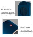 UK EU US Plug Healthcare Medical Equipment Mini Desktop PTC Hot Air Fan Heater