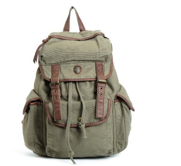 Buy cheap Vintage Canvas Leather Backpack School Bag Satchel For Outdoor Hiking / Climbing from wholesalers
