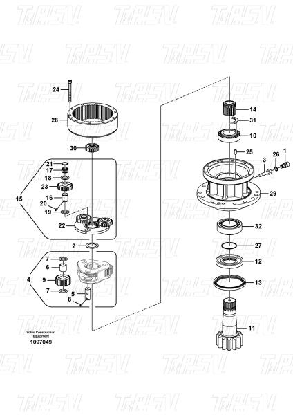 Buy cheap EC140B Excavator Planetary Swing Reducer for Volvo Catalog VOE14507900 from wholesalers