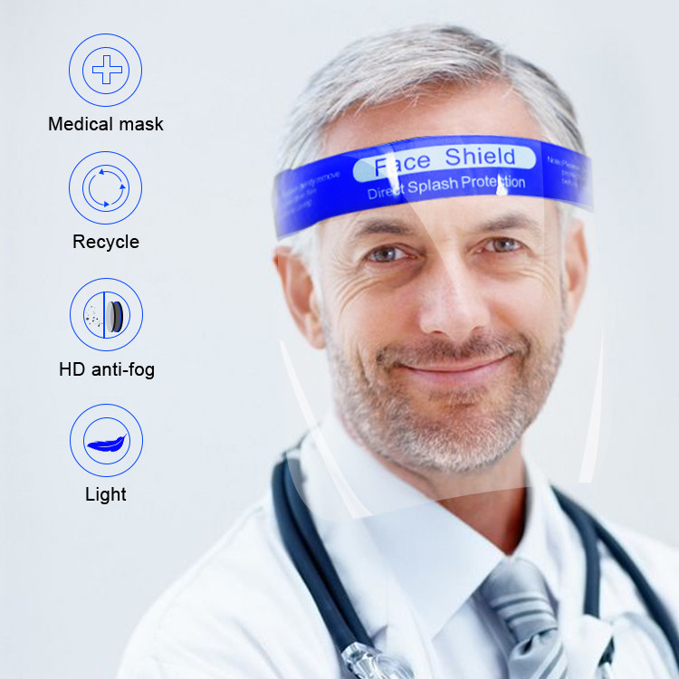 Lightweight Disposable Face Shield , Clear Plastic Face Shield Splash Proof