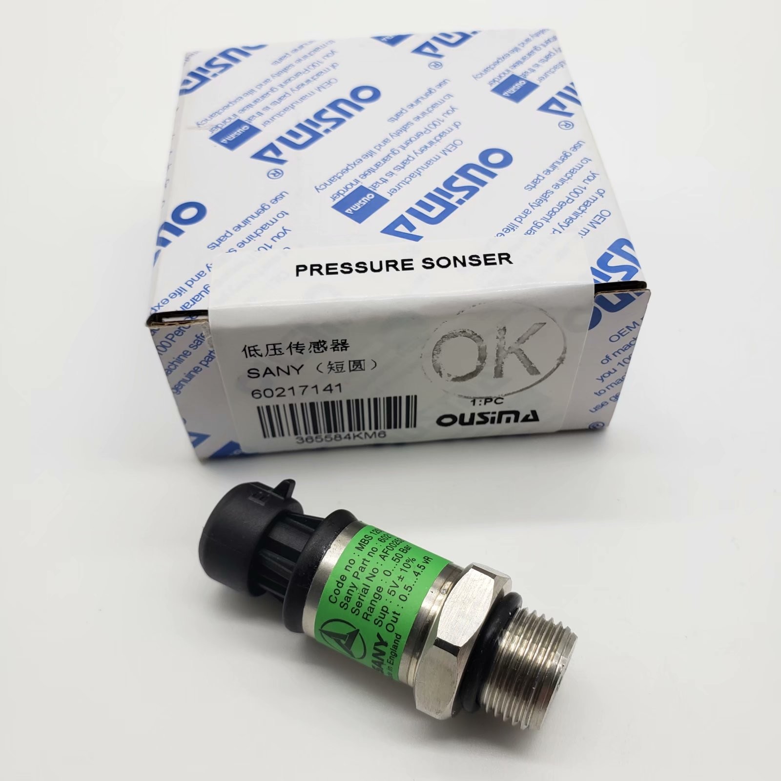 OUSIMA 60217141 Excavator Low Circle Pressure Sensor For SANY Series