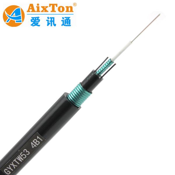 Buy cheap Direct Buried PE Outer Jacket 8 Fibers GYXTW53 Double PSP Armored Fiber Optic Cable from wholesalers