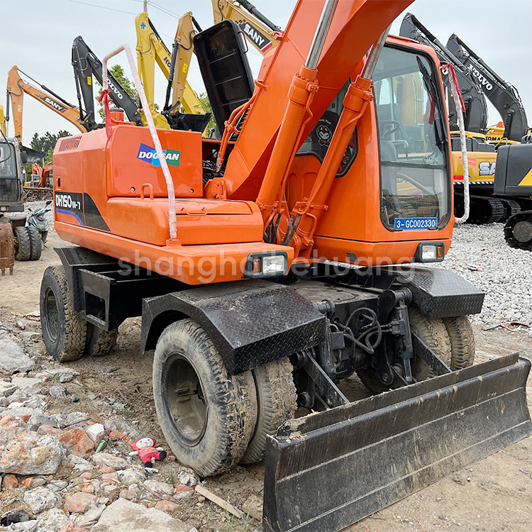 Good Quality Original Korea Doosan Dh150w-7 150w Wheel Excavator Doosan 15 tons Used Excavator for sale