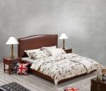 Glassic design of Leisure Bedroom Furniture Upholstered Headboard Bed by True
