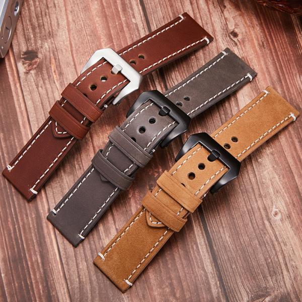 Buy cheap Watch band leather wrist strap watch accessories pin buckle strap 20mm22mm24mm suitable for smart watch flat interface from wholesalers