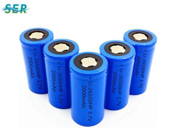 Buy cheap ICR26500 3.7 Volt Lithium Ion Battery 26500 2000mAh High Discharge Rate 10C from wholesalers