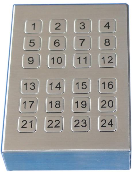 Buy cheap Rugged vandalism USB desktop brushed Metal Keypad with 24 flat Keys from wholesalers