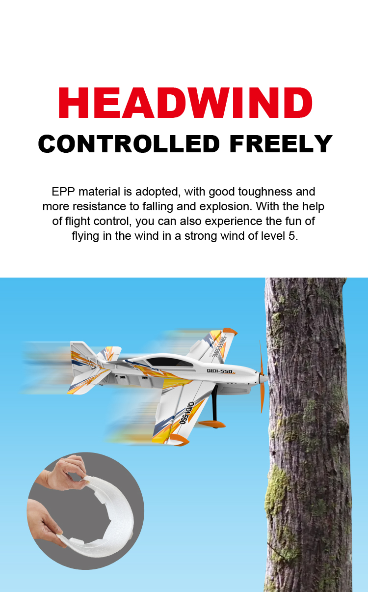 Trainstar RC Plane Glider EPP Foam Trainer Warbird Fixed Wing RTF One-Key U Turn Electric Power Source 140g 2.4GHz 4CH