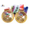 Buy cheap Stock Riding Medals Antique Brass Plating And Colorful Printing Relief Medailles Cut Out With Ribbon from wholesalers