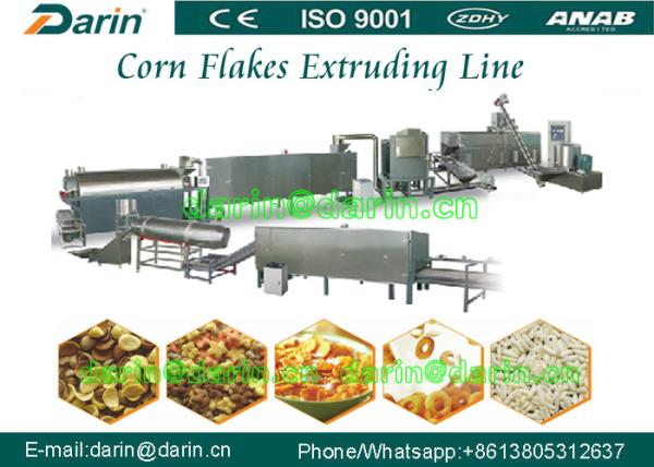 200-500kg Kellogg Roasted Breakfast Cereal Corn Flakes Snack Food Extruder