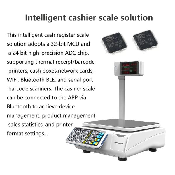 Dual 5-inch LCD Screen Smart Body Scales Bluetooth RAM & Embedded Electronic Mainboard Solution Cash Register Weighing Systems