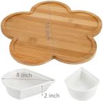 Circular Sector Shape Ceramic Divided Plate Tray For Appetizer Chips