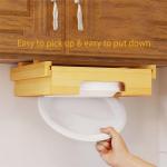 Waterproof Bamboo Small Kitchen Shelf Storage Paper Plate Dispenser Holder 10
