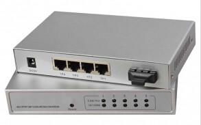 Buy cheap 4 Port Copper Fiber Optic Switch WEB-based managed 10M / 100M from wholesalers