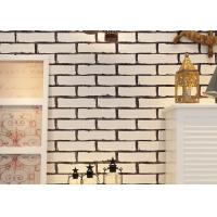 Buy cheap White Fake Brick Wall Covering / Removable PVC Vinyl Wallpaper Friction - product