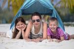 Polyester 190T Sun Shelter Pop Up Tent Shade For Beach Front W Door Curtain