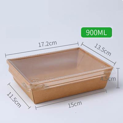 Buy cheap Salad PET Lid Rectangular Kraft Paper Disposable Food Container With Lid from wholesalers