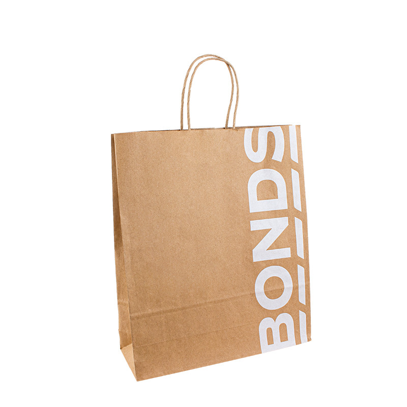 Recyclable Handle Paper Bags Eco Friendly Water Based Soy Ink Printing