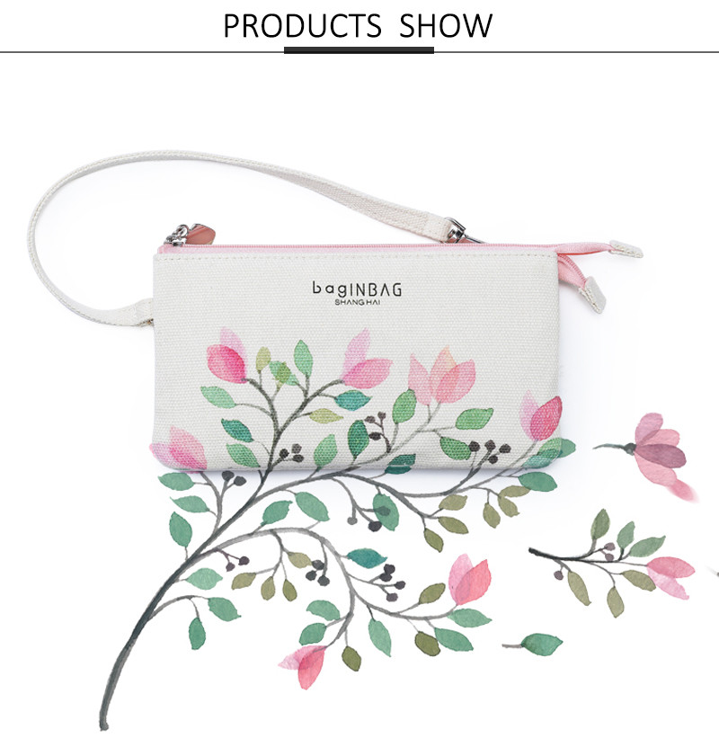 Waterproof Portable Cotton Canvas Zipper Pouch Bag