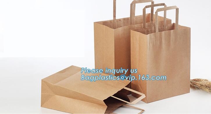 tea brown paper bag with logo print eco friendly With Ribbon Handles wine packaging offset bags,Decorative Paper Bags wi