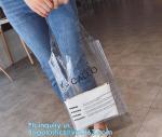 Zipper Clear Stadium PVC Shopping Tote Bag With Side Pocket, promotional shiny