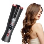 Rotating Ceramic Wireless Hair Curler Portable 6 Temperature LCD Display