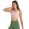 Buy cheap Adjustable Strap Round Neck Womens Sports Bra Quick Dry Nylon Fitness Crop Top from wholesalers