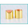 Buy cheap 24/410 Shiny Gold Disc Top Cap / Bottle Caps And Closures With Orange Actuator from wholesalers