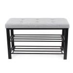 Customized Metal Fabric Shoe Rack Furniture Storage Bench For hallway
