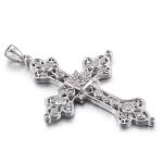 2.0mm Silver CZ Cross Pendant 3.0g Sterling Silver Cubic Zirconia Heart Pendant