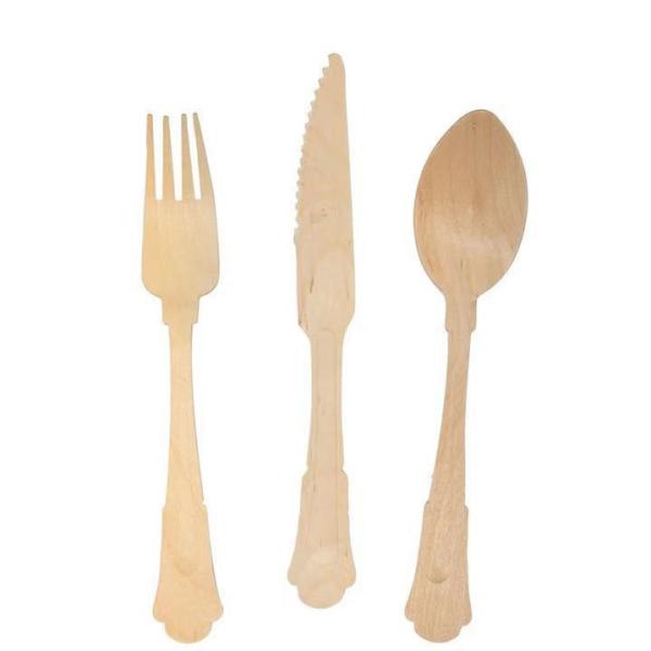 Buy cheap Wooden Disposable Knife Fork And Spoon Set Degradable 20cm from wholesalers