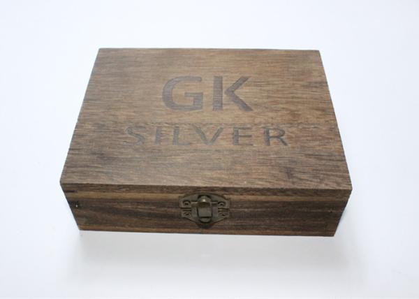 Buy cheap Hot Stamped Logo Wooden Crate Display Boxes , Roasted Paulownia Vintage Wooden Box With Lid from wholesalers
