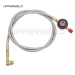 Stove Burner Silver Gas Refill Valve Stainless Steel Line Regulating Valve 1m