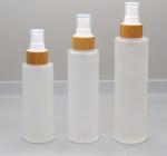 50ml Frosted Glass Bottle with Bamboo Cap Cosmetic Container Dia 37mm* H95mmn