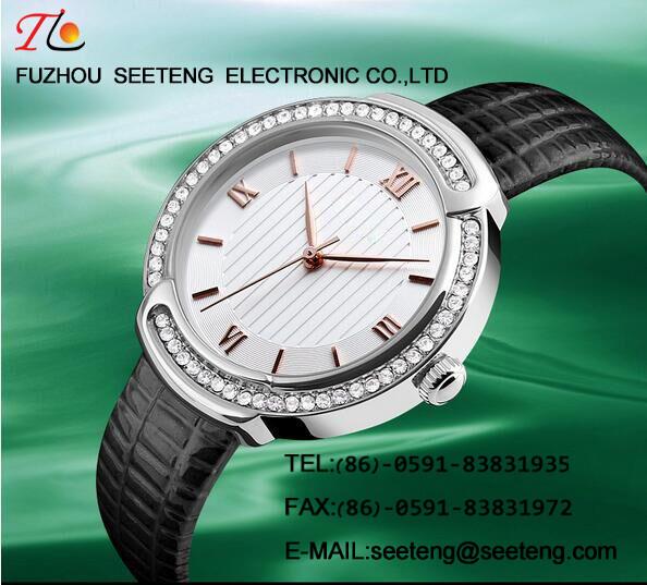 Buy cheap WHOLESALE PU STRAP ALLOY CASE QUARTZ WATCHES WITH A LOTS OF DIAMOND from wholesalers