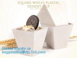 Wheat straw Compostable HEXAGON shape dessert cup,square wheat plastic dessert