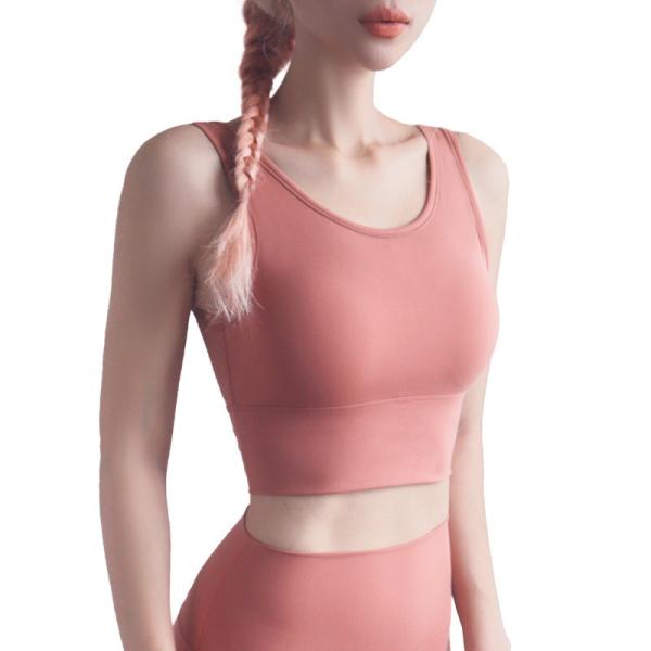 Buy cheap Full Wrapped Womens Sports Bra Deep U Back Gathering Shock Absorption from wholesalers
