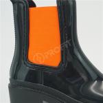 EU 28 Acid Resistant PVC Rain Boots High Heel With Neon elastic