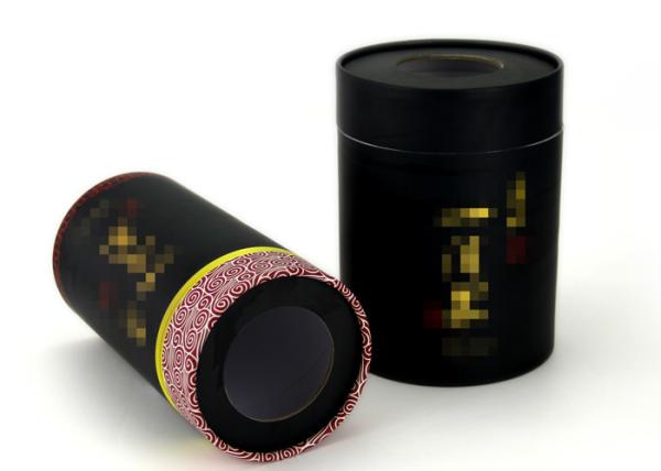 Buy cheap Cylindrical Black Paper Tubes Round Clear Window Coffee Bean , Tea Packaging from wholesalers