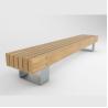 Buy cheap Long Commerical Street Backless Bench Factory Price Outdoor Metal Solid Wood Shopping Mall Bench from wholesalers