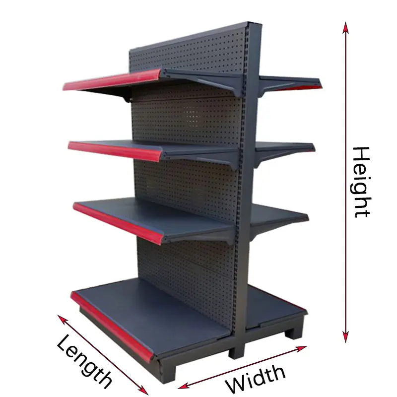 Elegant Gondola Display Rack 60 Inch Wire Supermarket Store Shelves