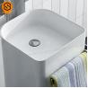 Buy cheap Sanitary Modern Bathroom Pedestal Sink Acrylic Solid Surface Material from wholesalers
