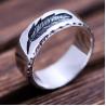Buy cheap Mens Womens Simple Plain 925 Sterling Silver Feather Band Ring Finger Jewelry（XH051739W） from wholesalers