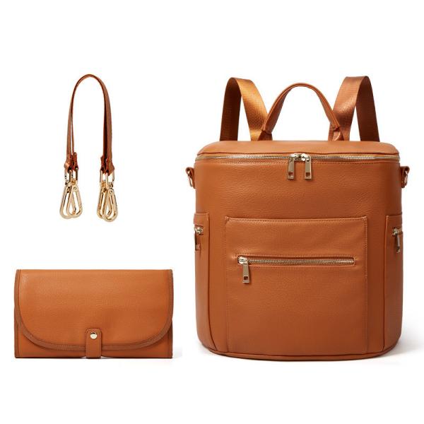 Buy cheap OEM ODM Travel PU Leather Backpack Diaper Bags 31*18*33cm from wholesalers