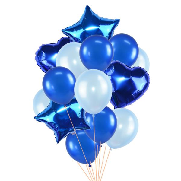 14pcs/set 18inch Heart Star Foil Balloons 12inch Latex Confetti Helium Air Ball
