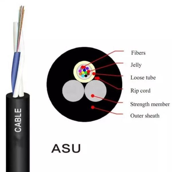 Buy cheap 12 Core ASU Fiber Optic Cable G652D 80/100/120M Span For Outdoor Aerial from wholesalers